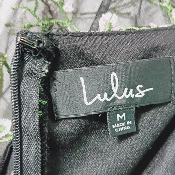 NWOT lulus Radiant Love Black Embroidered Skater Dress Size M - Picture 12 of 13